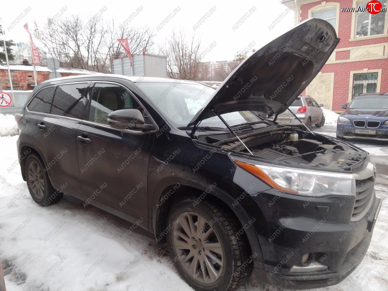 2 499 р. Упоры капота Russtal Toyota Highlander XU50 рестайлинг (2016-2020)  с доставкой в г. Вологда