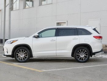 23 399 р. Защита порогов SLITKOFF из круглой трубы диаметром 63 мм SLITKOFF v3 Toyota Highlander XU50 дорестайлинг (2013-2017)  с доставкой в г. Вологда. Увеличить фотографию 2