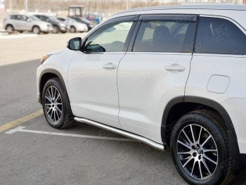 23 399 р. Защита порогов SLITKOFF из круглой трубы диаметром 63 мм SLITKOFF v3 Toyota Highlander XU50 дорестайлинг (2013-2017)  с доставкой в г. Вологда. Увеличить фотографию 3