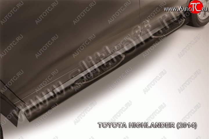 15 249 р. Защита порогов Slitkoff Toyota Highlander XU50 дорестайлинг (2013-2017) (Цвет: серебристый)  с доставкой в г. Вологда