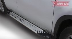 9 089 р. Пороги из алюминиевого профиля Souz-96 Toyota Highlander XU50 дорестайлинг (2013-2017)  с доставкой в г. Вологда. Увеличить фотографию 3