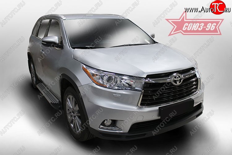 9 089 р. Пороги из алюминиевого профиля Souz-96 Toyota Highlander XU50 дорестайлинг (2013-2017)  с доставкой в г. Вологда