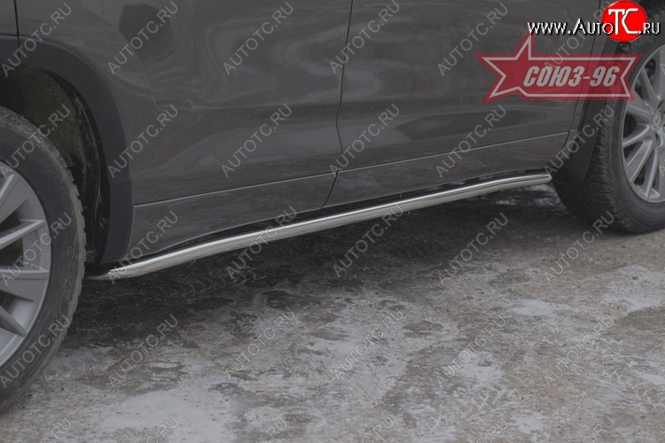 13 679 р. Защита порогов Souz-96 (d42) Toyota Highlander XU50 дорестайлинг (2013-2017)  с доставкой в г. Вологда