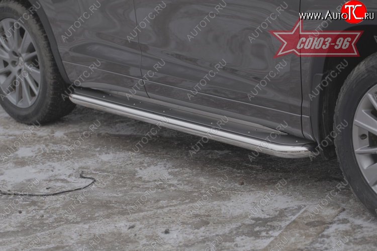 23 264 р. Защита порогов с листом Souz-96 (d60). Toyota Highlander XU50 дорестайлинг (2013-2017)  с доставкой в г. Вологда