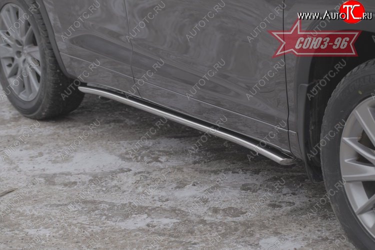 16 379 р. Защита порогов из овальной трубы Souz-96 (d75х42) Toyota Highlander XU50 дорестайлинг (2013-2017)  с доставкой в г. Вологда