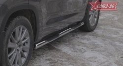 17 819 р. Защита порогов с проступью Souz-96 (d76) Toyota Highlander XU50 дорестайлинг (2013-2017)  с доставкой в г. Вологда. Увеличить фотографию 2