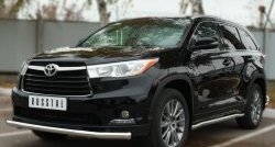 21 599 р. Защита порогов из круглой трубы диаметром 63 мм SLITKOFF Toyota Highlander XU50 дорестайлинг (2013-2017)  с доставкой в г. Вологда. Увеличить фотографию 2