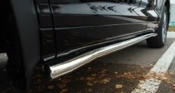 21 599 р. Защита порогов из круглой трубы диаметром 63 мм SLITKOFF Toyota Highlander XU50 дорестайлинг (2013-2017)  с доставкой в г. Вологда. Увеличить фотографию 3