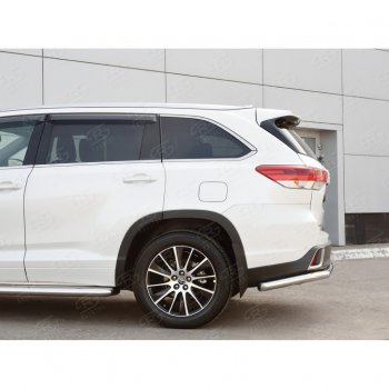 17 999 р. Защита заднего бампера (Ø63 мм, нержавейка) SLITKOFF Toyota Highlander XU50 рестайлинг (2016-2020)  с доставкой в г. Вологда. Увеличить фотографию 3