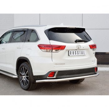 17 999 р. Защита заднего бампера (Ø63 мм, нержавейка) SLITKOFF Toyota Highlander XU50 рестайлинг (2016-2020)  с доставкой в г. Вологда. Увеличить фотографию 4