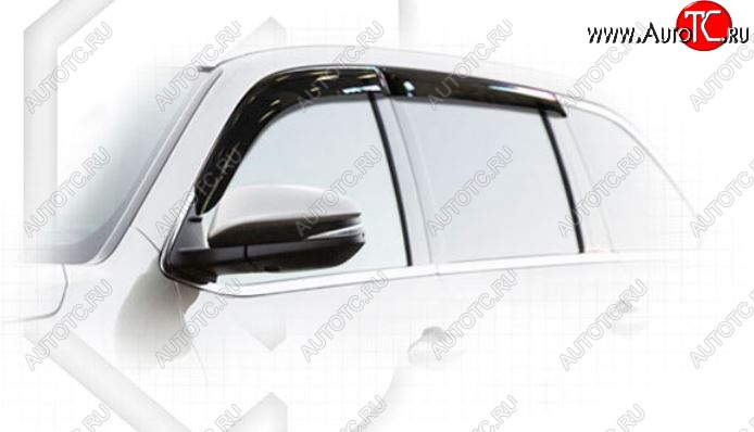 2 199 р. Дефлектора окон CA-Plastic Toyota Highlander XU50 дорестайлинг (2013-2017) (Classic полупрозрачный, Без хром.молдинга)  с доставкой в г. Вологда