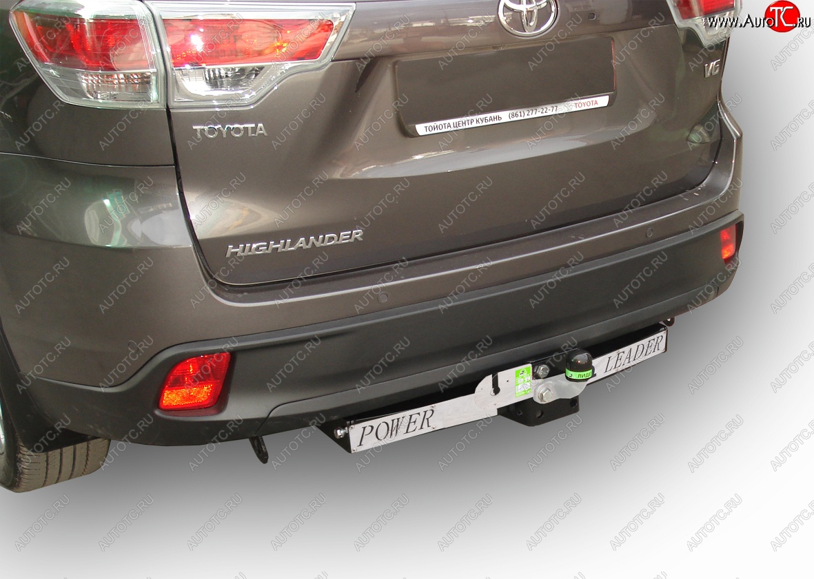 11 249 р. Фаркоп Лидер Плюс (съемный шар тип F, с нержавеющей пластиной) Toyota Highlander XU50 дорестайлинг (2013-2017) (Без электропакета)  с доставкой в г. Вологда