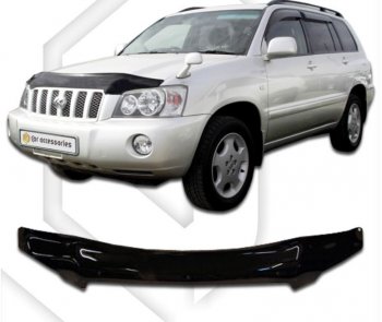 2 199 р. Дефлектор капота CA-Plastic  Toyota Highlander  XU20 (2000-2007) дорестайлинг, рестайлинг (серия Classic черный, Без надписи)  с доставкой в г. Вологда. Увеличить фотографию 2