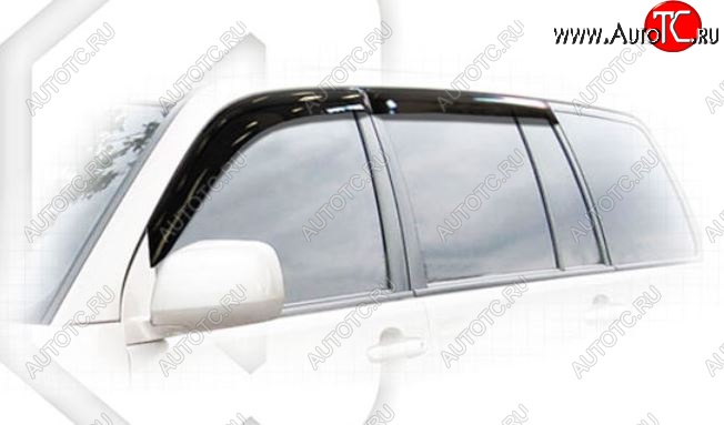 2 079 р. Дефлектора окон CA-Plastic Toyota Highlander XU20 рестайлинг (2003-2007) (Classic полупрозрачный, Без хром.молдинга, Крепление только на скотч)  с доставкой в г. Вологда