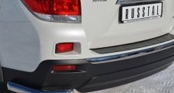 13 949 р. Защита заднего бампера (Ø63 мм уголки, нержавейка) SLITKOFF Toyota Highlander XU40 рестайлинг (2010-2013)  с доставкой в г. Вологда. Увеличить фотографию 2