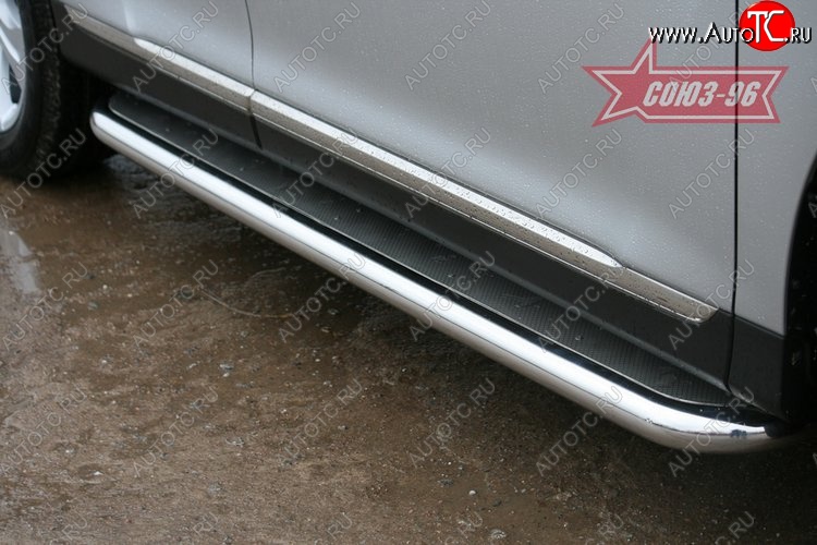 23 759 р. Защита порогов с листом Souz-96 (d60). Toyota Highlander XU40 рестайлинг (2010-2013)  с доставкой в г. Вологда