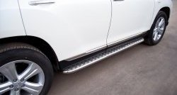 24 649 р. Широкая защита порогов SLITKOFF Toyota Highlander XU40 рестайлинг (2010-2013)  с доставкой в г. Вологда. Увеличить фотографию 2