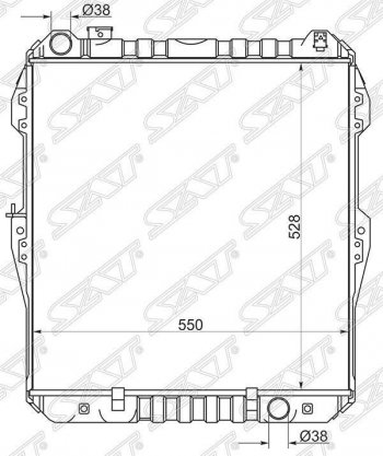 Радиатор двигателя SAT Toyota Hilux  N140, N150, N160, N170 (1997-2005) дорестайлинг, рестайлинг