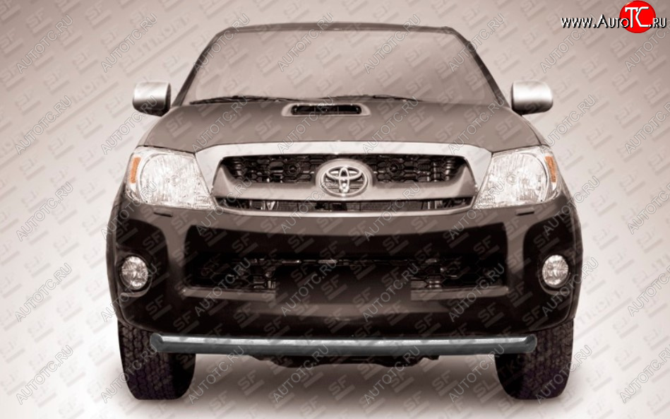10 299 р. Защита переднего бампера Slitkoff (Ø 76, радиусная) Toyota Hilux AN20,AN30  2-ой рестайлинг (2011-2016) (Сталь с полимерным покрытием. Цвет: черный)  с доставкой в г. Вологда