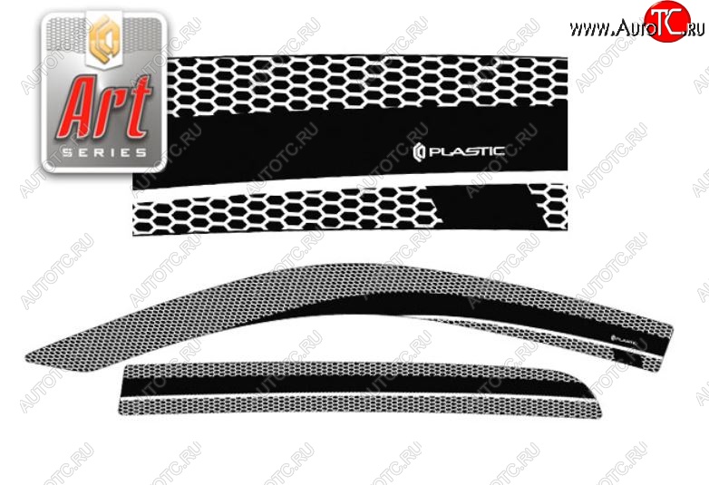 2 199 р. Дефлектора окон CA-Plastic  Toyota Hilux  AN20,AN30 (2011-2016)  2-ой рестайлинг (Серия Art белая, Без хром.молдинга)  с доставкой в г. Вологда
