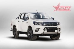 13 589 р. Защита переднего бампера под ПТФ Souz-96 (d42) Toyota Hilux AN120 дорестайлинг (2016-2020)  с доставкой в г. Вологда. Увеличить фотографию 2
