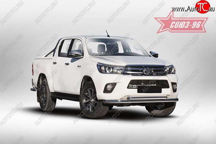 24 164 р. Защита переднего бампера двойная Souz-96 (d76/60) Toyota Hilux AN120 дорестайлинг (2016-2020)  с доставкой в г. Вологда