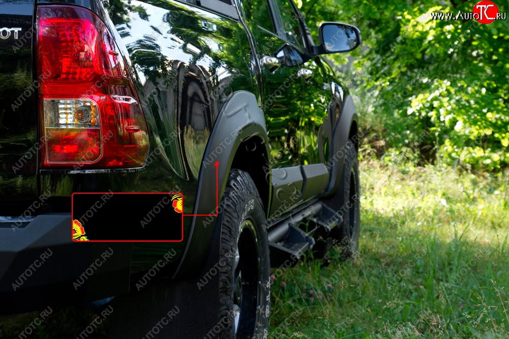 6 999 р. Расширитель арки RA (25 мм, задний правый) Toyota Hilux AN120 дорестайлинг (2016-2020) (Поверхность глянец под покраску, Неокрашенный)  с доставкой в г. Вологда