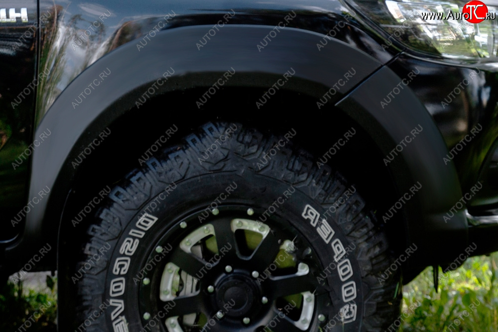6 999 р. Расширитель арки RA (вылет 25 мм, передний правый) Toyota Hilux AN120 дорестайлинг (2016-2020) (Поверхность глянец под покраску, Неокрашенный)  с доставкой в г. Вологда