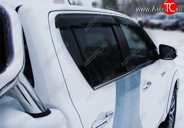 3 399 р. Дефлектора окон SIM Double Cab Toyota Hilux AN120 дорестайлинг (2016-2020)  с доставкой в г. Вологда
