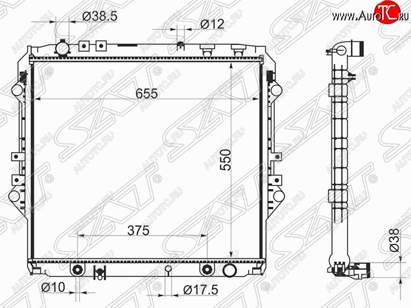 12 299 р. Радиатор двигателя SAT  Toyota Hilux  AN120 (2016-2020) дорестайлинг  с доставкой в г. Вологда