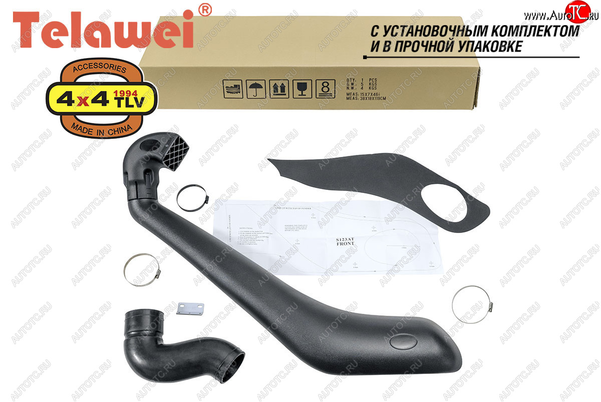 10 249 р. Шноркель (2.8TD) Telawei Toyota Hilux AN120 дорестайлинг (2016-2020)  с доставкой в г. Вологда