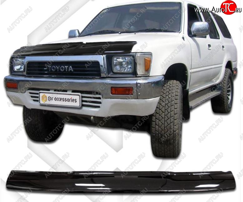 1 899 р. Дефлектор капота CA-Plastiс  Toyota Hilux Surf  N120,N130 (1989-1991) 5 дв. дорестайлинг (Classic черный, Без надписи)  с доставкой в г. Вологда