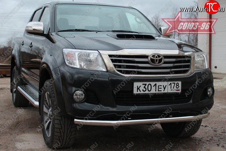 12 959 р. Защита переднего бампера одинарная Souz-96 (d60) Toyota Hilux AN20,AN30  2-ой рестайлинг (2011-2016)  с доставкой в г. Вологда