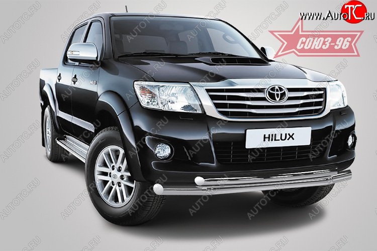 25 289 р. Защита переднего бампера двойная Souz-96 (d76/60) V1 Toyota Hilux AN20,AN30  2-ой рестайлинг (2011-2016)  с доставкой в г. Вологда