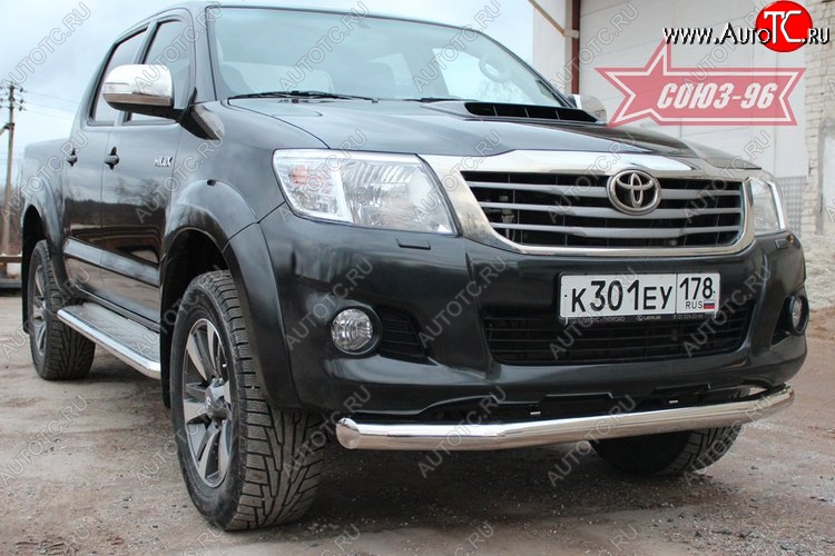 16 199 р. Одинарная защита переднего бампера (d76) Souz-96 Toyota Hilux AN20,AN30  2-ой рестайлинг (2011-2016)  с доставкой в г. Вологда