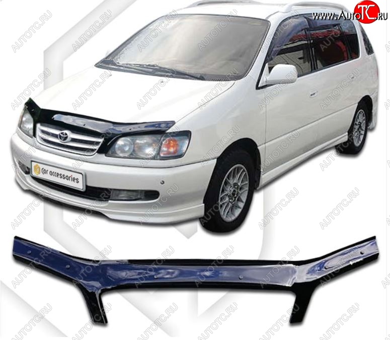 2 159 р. Дефлектор капота (M10G-M15G) CA-Plastiс  Toyota Ipsum  SXM10 (1995-1998) дорестайлинг (Classic черный, Без надписи)  с доставкой в г. Вологда