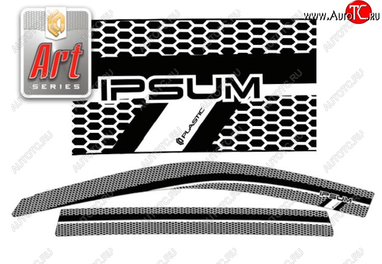 2 199 р. Дефлектора окон (M10G-M15G) CA-Plastic  Toyota Ipsum  SXM10 (1995-1998) дорестайлинг (Серия Art серебро, Без хром.молдинга, Крепление только на скотч)  с доставкой в г. Вологда