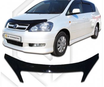 2 399 р. Дефлектор капота CA-Plastiс exclusive Toyota Ipsum ACM20 дорестайлинг (2001-2003) (серия Classic черный, Без надписи)  с доставкой в г. Вологда. Увеличить фотографию 2