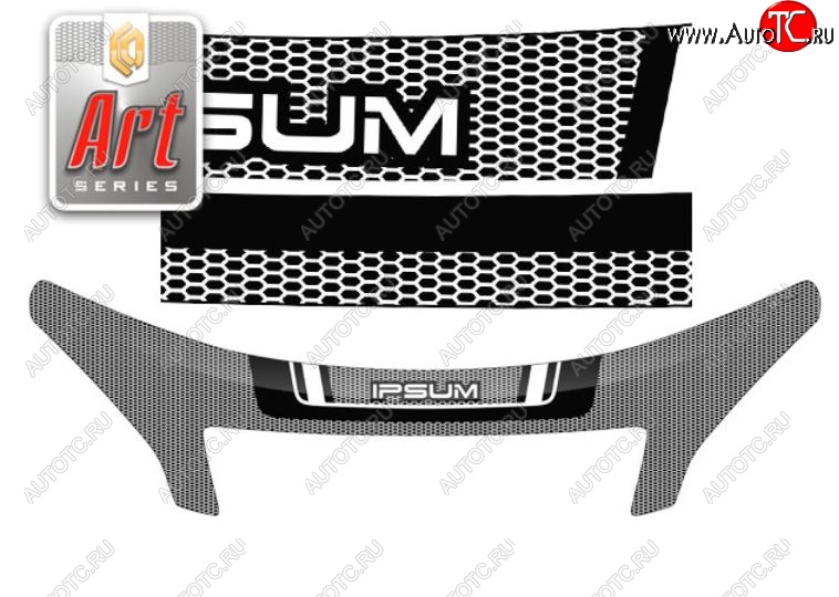 2 599 р. Дефлектор капота CA-Plastiс exclusive  Toyota Ipsum  ACM20 (2001-2003) дорестайлинг (Серия Art белая)  с доставкой в г. Вологда