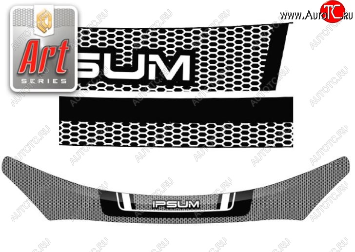 2 399 р. Дефлектор капота CA-Plastiс  Toyota Ipsum  ACM20 (2001-2003) дорестайлинг (Серия Art черная)  с доставкой в г. Вологда