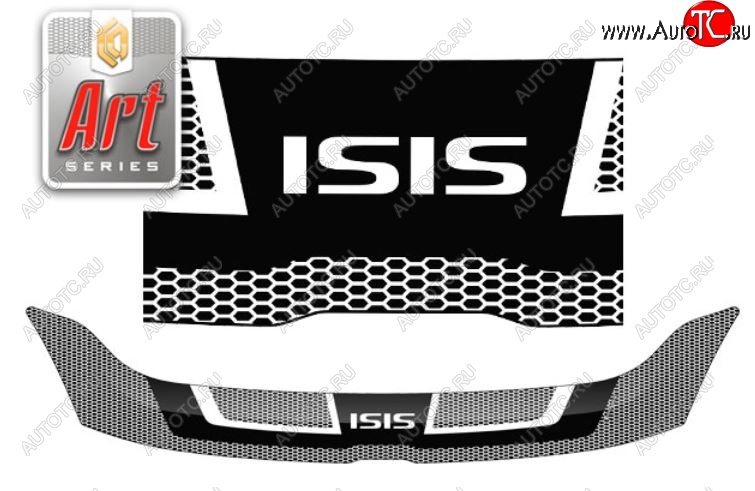 2 199 р. Дефлектор капота CA-Plastic  Toyota Isis  XM10 (2004-2009) дорестайлинг, 1-ый рестайлинг (Серия Art белая)  с доставкой в г. Вологда