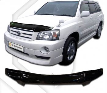 2 199 р. Дефлектор капота CA-Plastiс  Toyota Kluger  XU20 (2003-2007) рестайлинг (серия Classic черный, Без надписи)  с доставкой в г. Вологда. Увеличить фотографию 2
