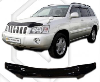 2 199 р. Дефлектор капота CA-Plastiс  Toyota Kluger  XU20 (2000-2003) дорестайлинг (серия Classic черный, Без надписи)  с доставкой в г. Вологда. Увеличить фотографию 2
