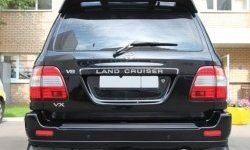 8 149 р. Накладка на задний бампер CT Toyota Land Cruiser 100 дорестайлинг (1998-2002) (Неокрашенная)  с доставкой в г. Вологда. Увеличить фотографию 3