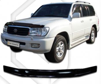1 999 р. Дефлектор капота CA-Plastic  Toyota Land Cruiser ( J105,  10 100) (1998-2007) дорестайлинг (серия Classic черный, Без надписи)  с доставкой в г. Вологда. Увеличить фотографию 2