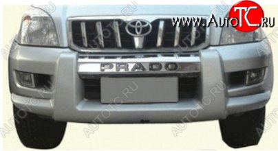 19 449 р. Накладка на передний бампер CT Toyota Land Cruiser Prado J120 (2002-2009) (Неокрашенная)  с доставкой в г. Вологда