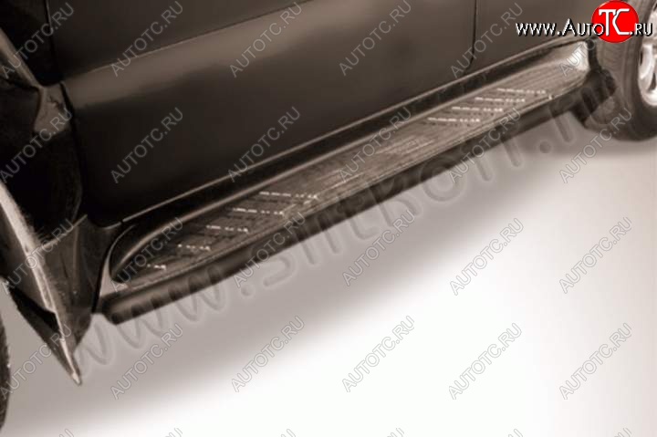 6 499 р. Защита штатного порога d42 Slitkoff Toyota Land Cruiser Prado J120 (2002-2009) (Цвет: серебристый)  с доставкой в г. Вологда