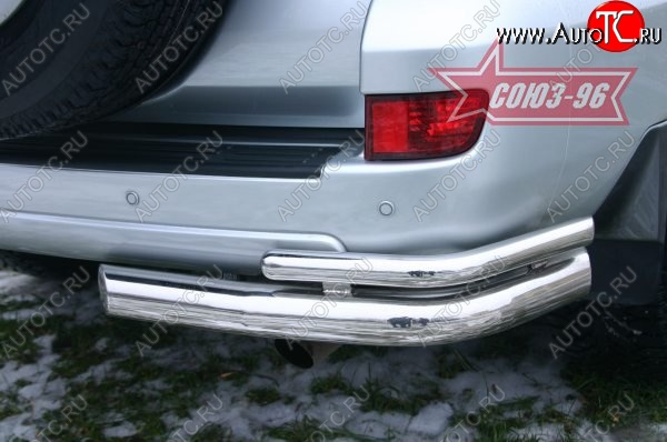 17 999 р. Защита заднего бампера из двойных боковых уголков Souz-96 (d76/42) Toyota Land Cruiser Prado J120 (2002-2009)  с доставкой в г. Вологда