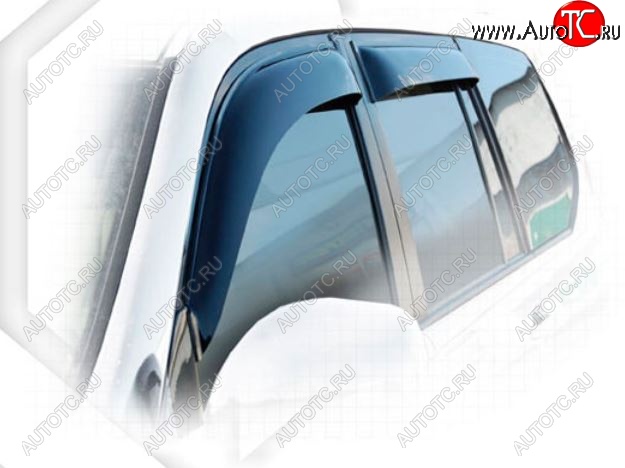 2 079 р. Дефлектора окон (J120-J125) CA-Plastic Toyota Land Cruiser Prado J120 (2002-2009) (Classic полупрозрачный, Без хром.молдинга, Крепление только на скотч)  с доставкой в г. Вологда