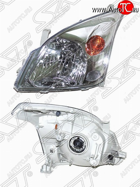 5 299 р. Левая фара передняя SAT  Toyota Land Cruiser Prado  J120 (2002-2009)  с доставкой в г. Вологда